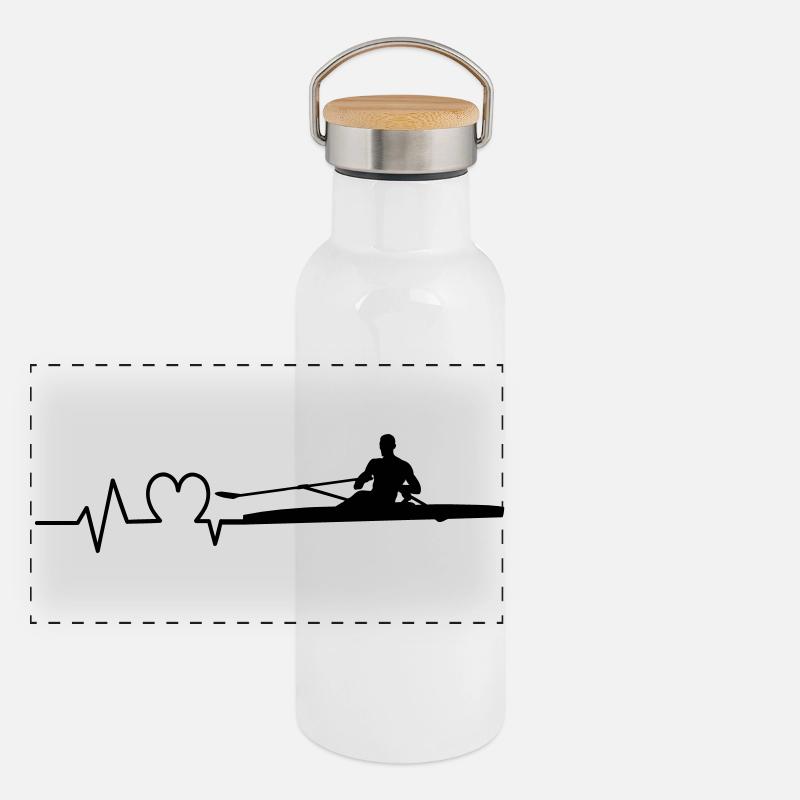 Aviron heartbeat rameur un Gourde isotherme avec bouchon en bambou