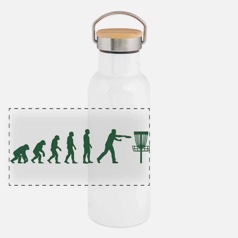 Disc Golf Evolution Drôle de Disc Golfeur Flying Disc Gourde isotherme avec bouchon en bambou