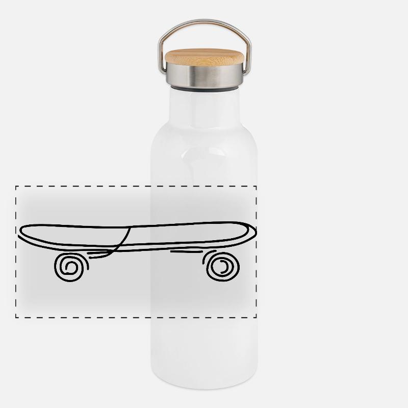 Skateboard Panorama Thermosflasche mit Bambusdeckel