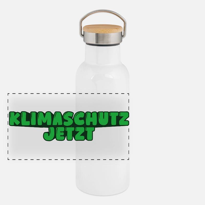 Klimaschutz jetzt Panorama Thermosflasche mit Bambusdeckel