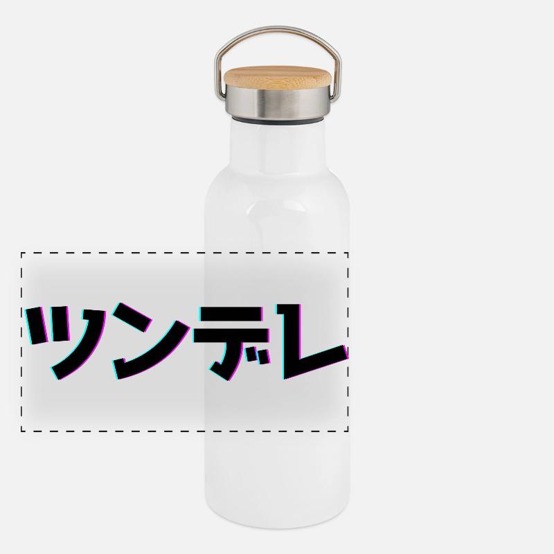 Tsundere Techno Design Panorama Thermosflasche mit Bambusdeckel