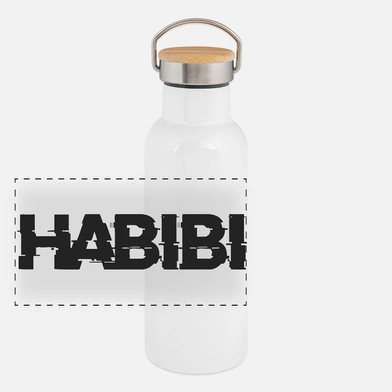 Lettrage Habibi Gourde isotherme avec bouchon en bambou
