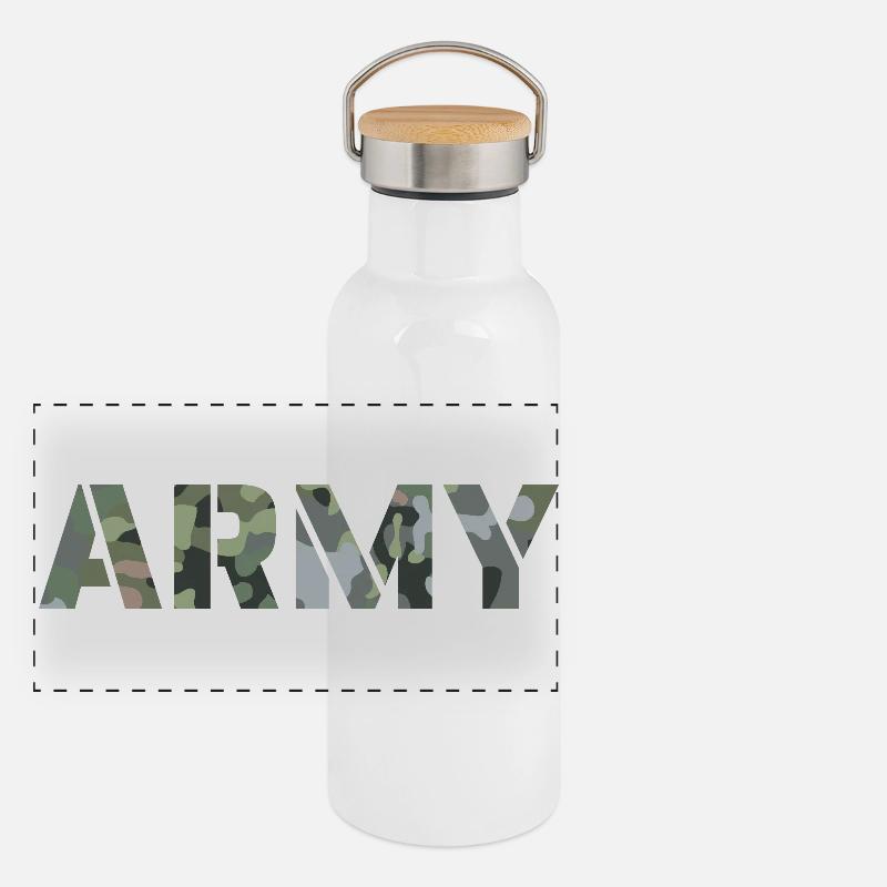 ARMY NL NFP Camouflage pattern Panoramic Thermal Bottle with Bamboo Lid