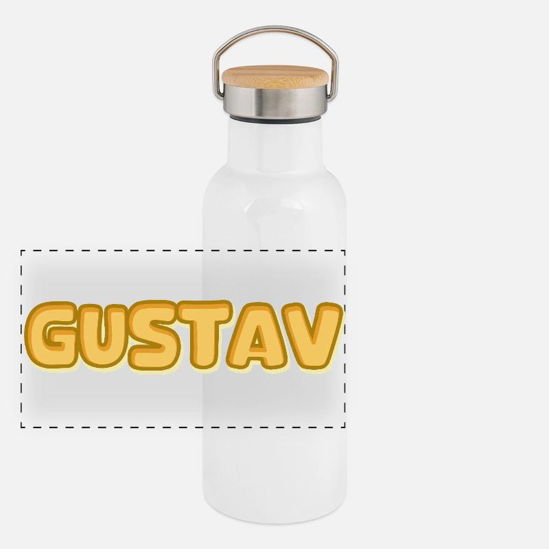 Cadeau pour Gustav Gourde isotherme avec bouchon en bambou