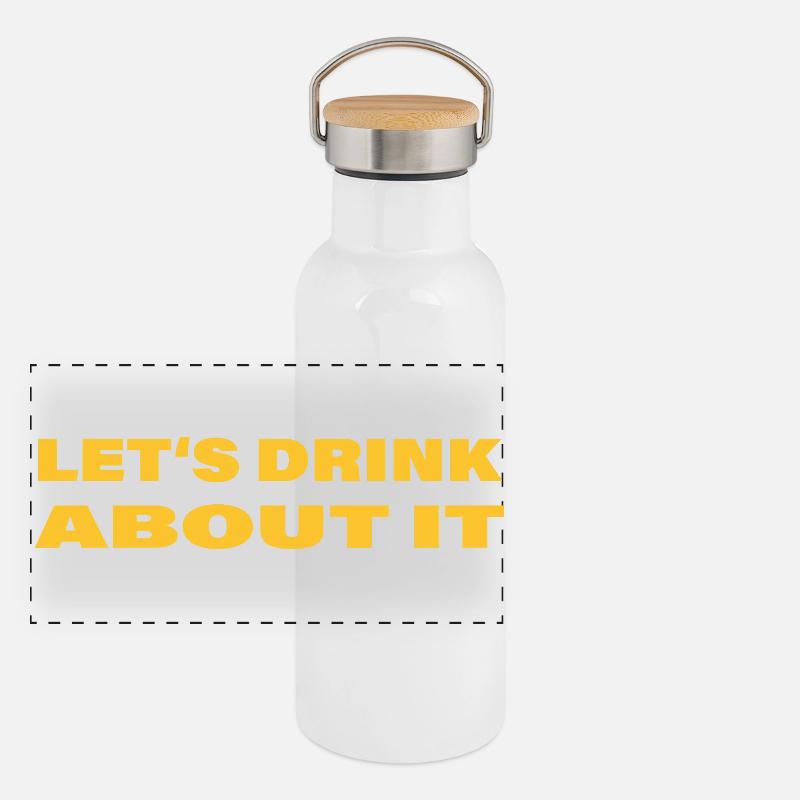 LET'S DRINK ABOUT IT Panorama Thermosflasche mit Bambusdeckel