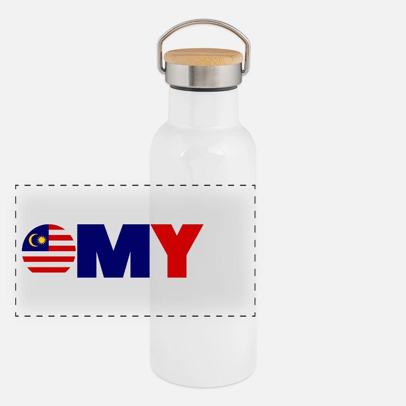 Malaisie Gourde isotherme avec bouchon en bambou