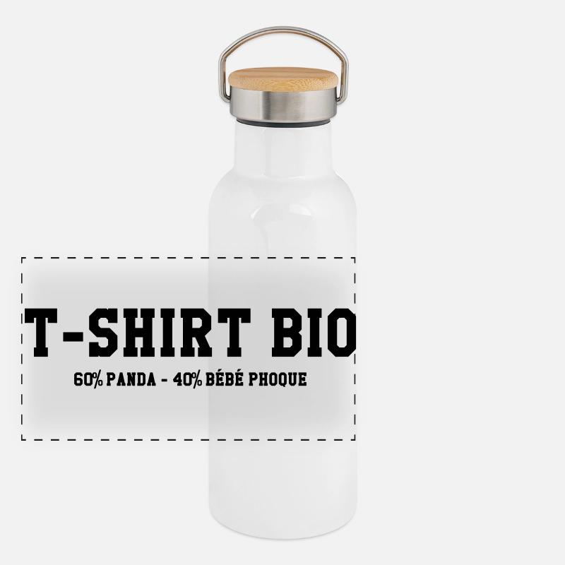 Bio Panda Bebe Phoque Humour Gourde isotherme avec bouchon en bambou