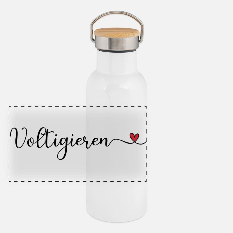 Voltigieren Panorama Thermosflasche mit Bambusdeckel