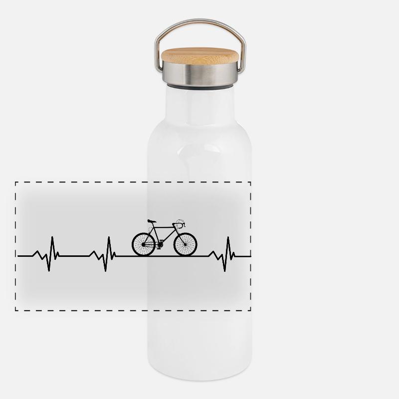 Vélo de fréquence cardiaque Gourde isotherme avec bouchon en bambou