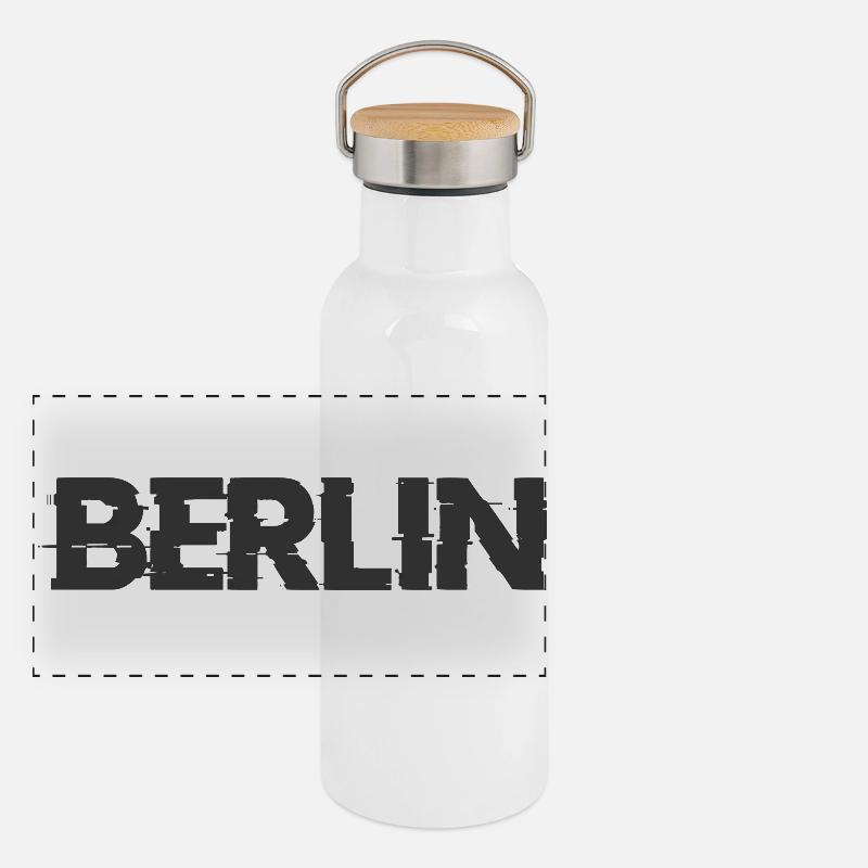Lettrage Berlinois Gourde isotherme avec bouchon en bambou