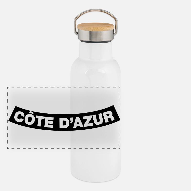 Côte D'Azur Chapter Element (Bachelor Party MC Rocker Design) Gourde isotherme avec bouchon en bambou