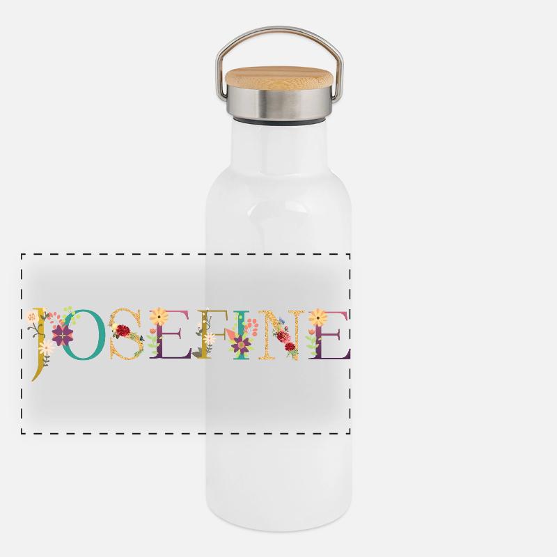 JOSEFINE's name decorated with flowers Panoramic Thermal Bottle with Bamboo Lid