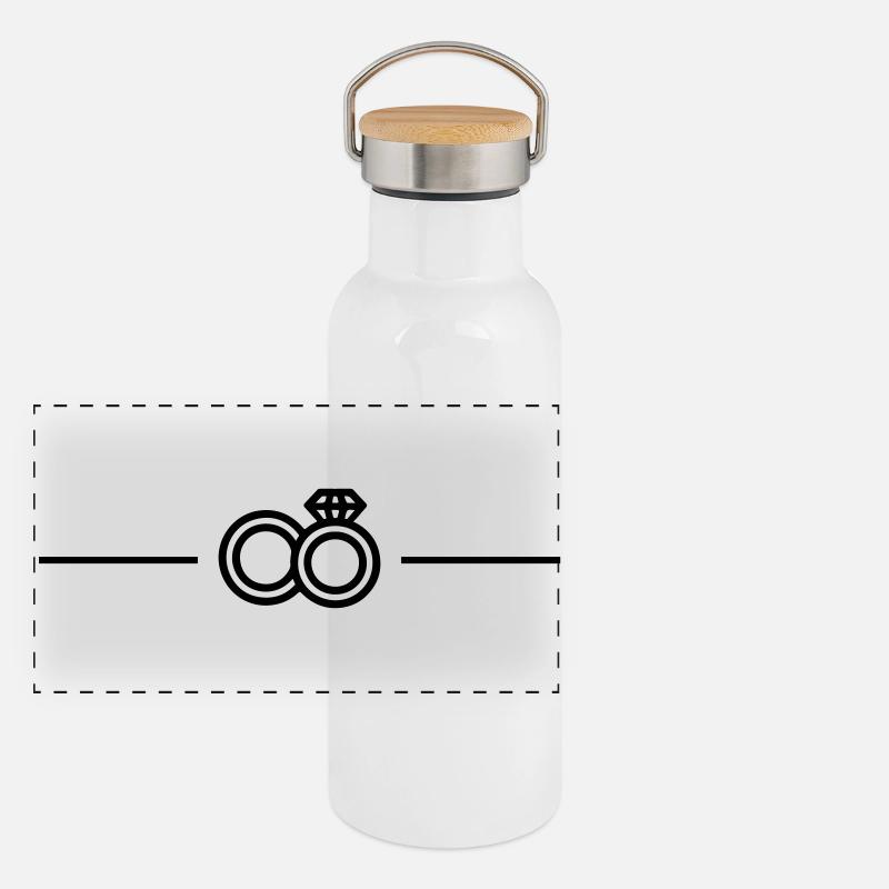 Panorama Thermosflasche mit Bambusdeckel