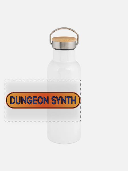 Dungeon-Synth-Emblem - Panorama Thermosflasche mit Bambusdeckel - Weiß