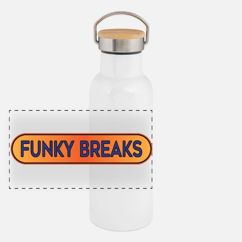 Funky Breaks Breakbeat Panorama Thermosflasche mit Bambusdeckel