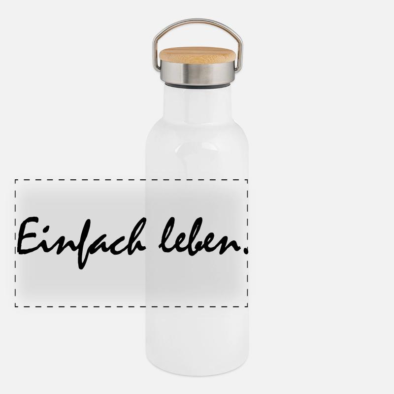 Einfach leben! Panorama Thermosflasche mit Bambusdeckel