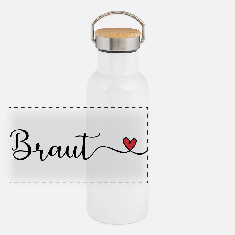 Braut Panorama Thermosflasche mit Bambusdeckel