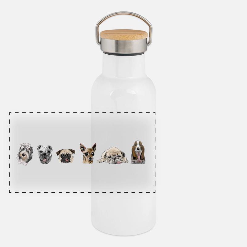 Canine Gourde isotherme avec bouchon en bambou