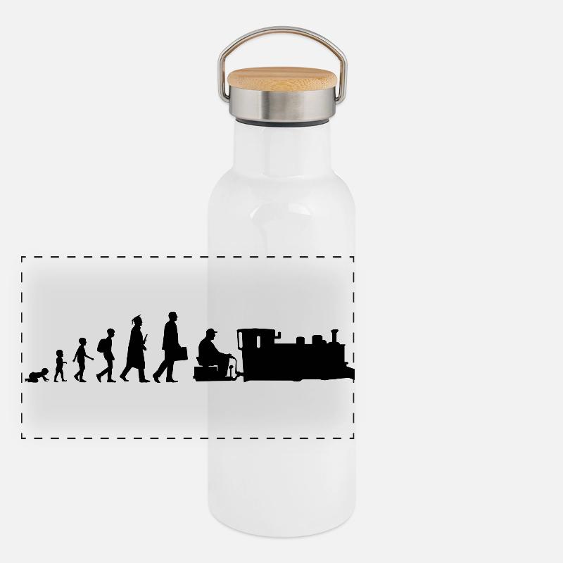 Development of train enthusiasts Panoramic Thermal Bottle with Bamboo Lid