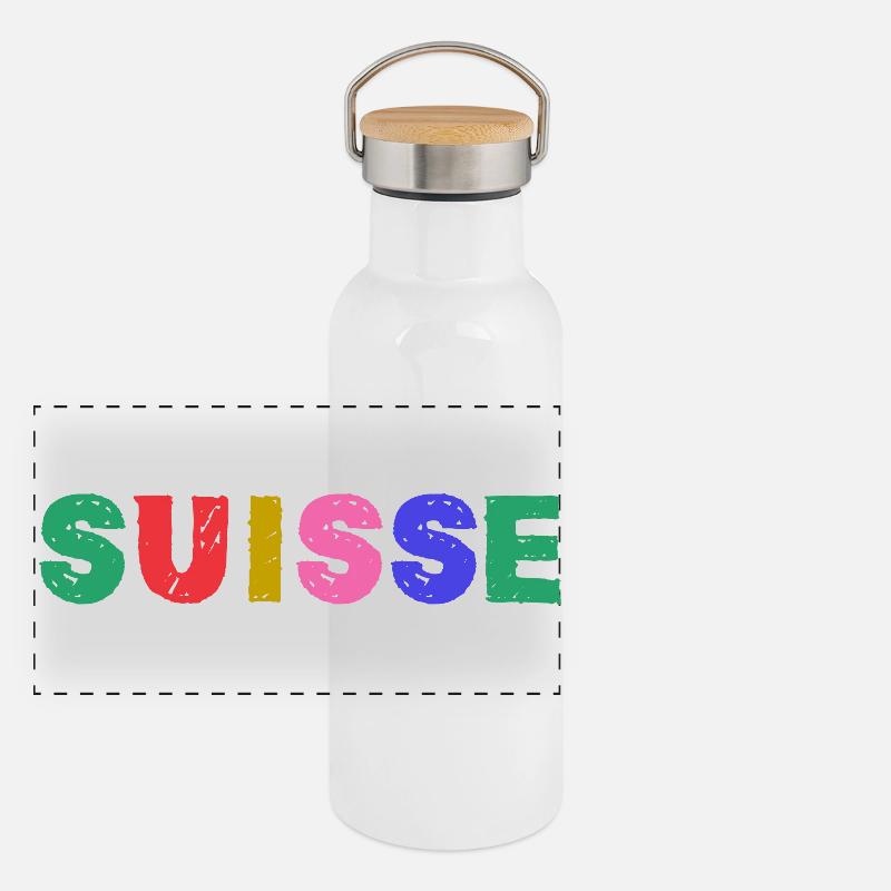 SUISSE Gourde isotherme avec bouchon en bambou