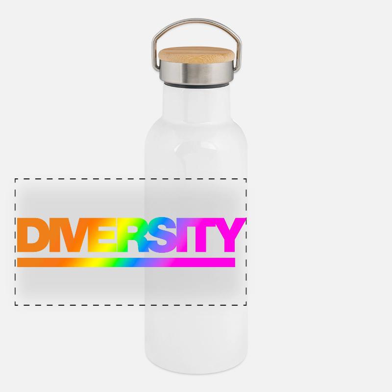 Typo Diversity Rainbow Panoramic Thermal Bottle with Bamboo Lid