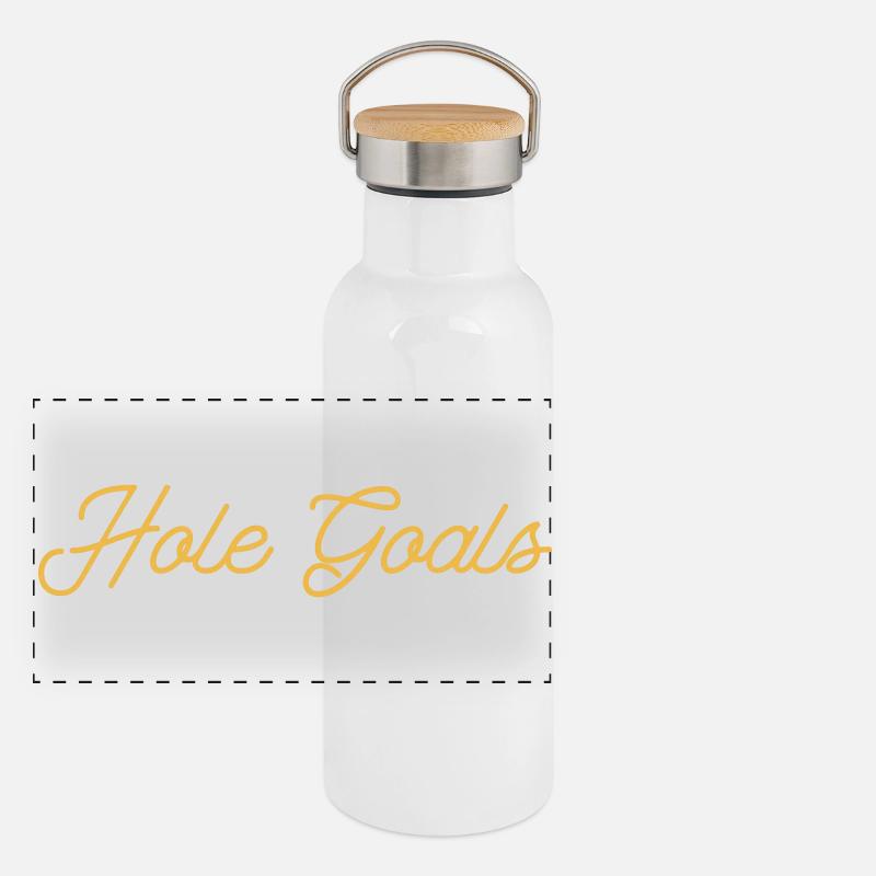 Hole Goals Golf Dicton Gourde isotherme avec bouchon en bambou