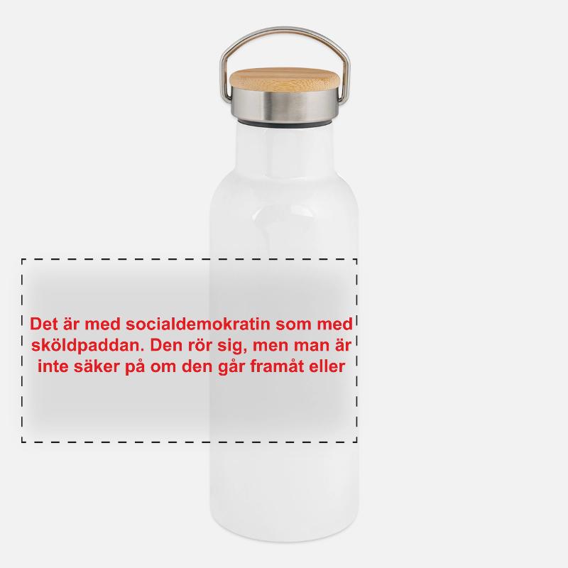 Social Democrats Text Panoramic Thermal Bottle with Bamboo Lid