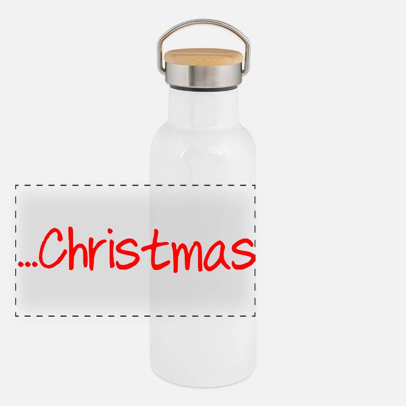 Joyeux Noël Gourde isotherme avec bouchon en bambou