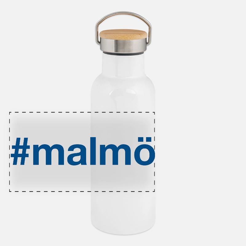MALMÖ Suède Suède Hashtag Gourde isotherme avec bouchon en bambou