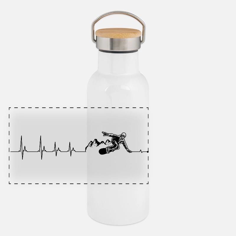 Panorama Thermosflasche mit Bambusdeckel