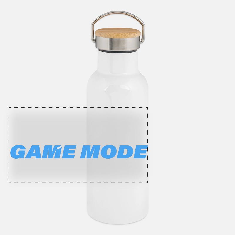 ALWAYS IN GAME MODE Panorama Thermosflasche mit Bambusdeckel