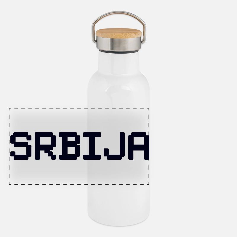 SRBIJA Serbie Gourde isotherme avec bouchon en bambou