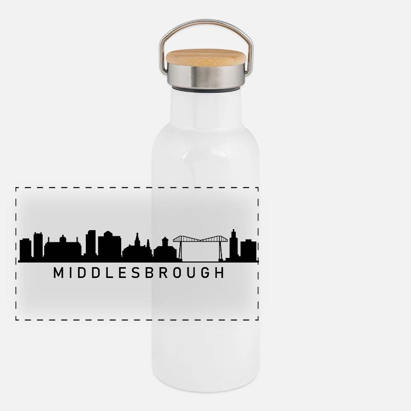 Middlesbrough skyline Panoramic Thermal Bottle with Bamboo Lid
