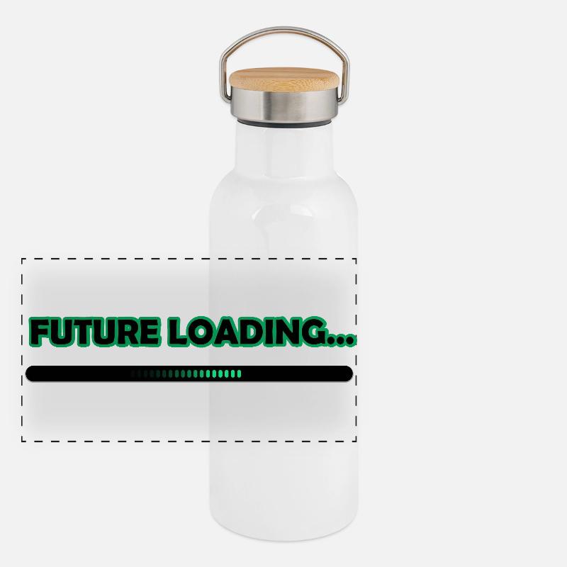 Future Loading Progress Tee Panorama Thermosflasche mit Bambusdeckel