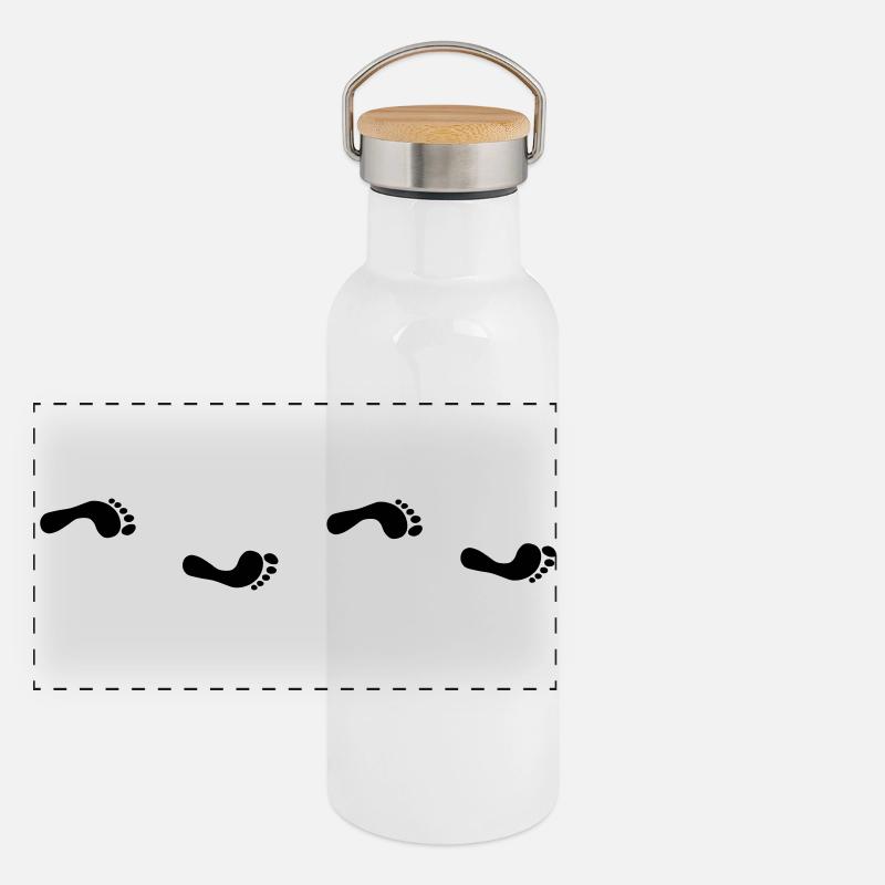 Empreintes de pas Gourde isotherme avec bouchon en bambou