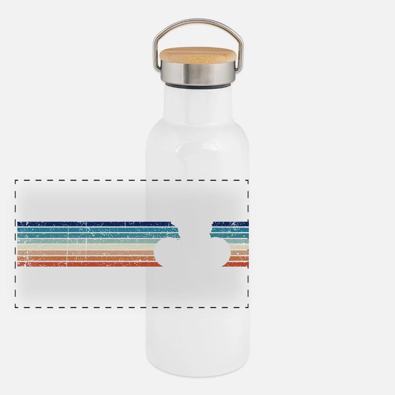 Fahrrad Vintage Retro Panorama Thermosflasche mit Bambusdeckel