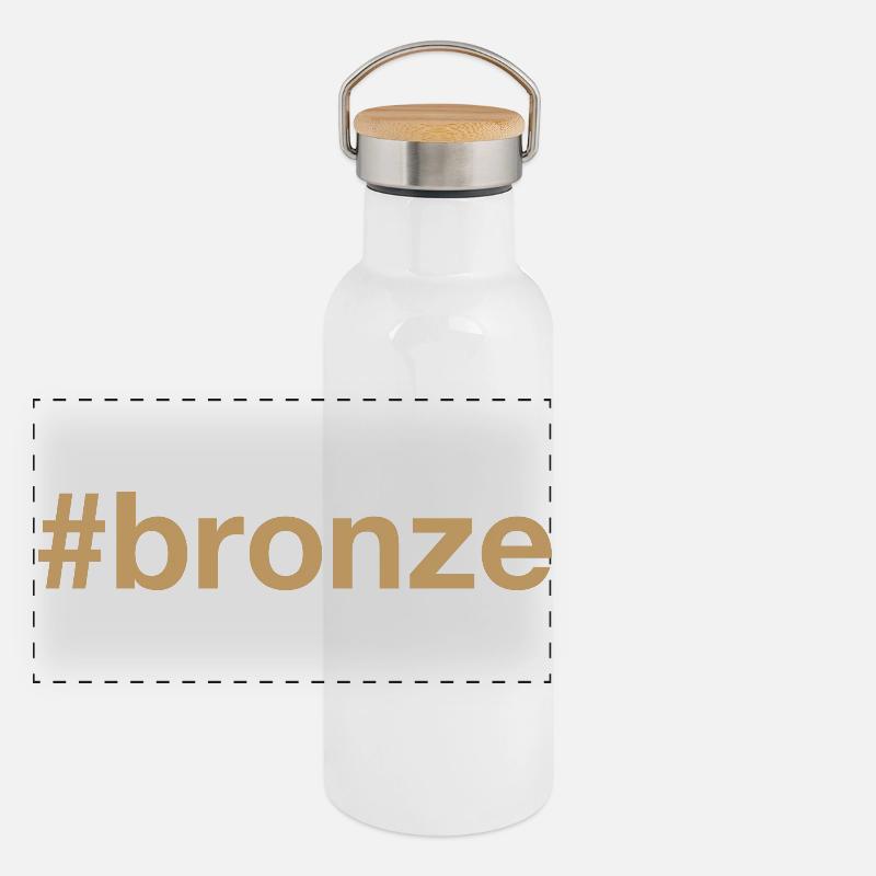 BRONZE Hashtag Panoramic Thermal Bottle with Bamboo Lid