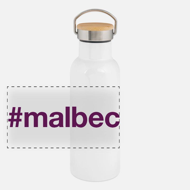 MALBEC Hashtag Panoramic Thermal Bottle with Bamboo Lid