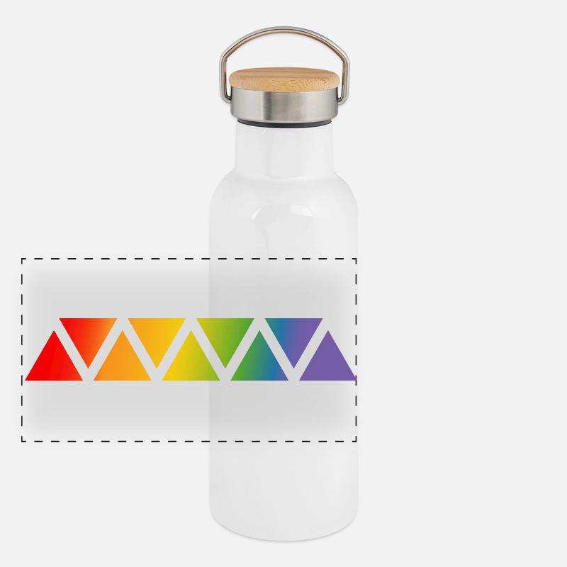 Rainbow triangle Panoramic Thermal Bottle with Bamboo Lid