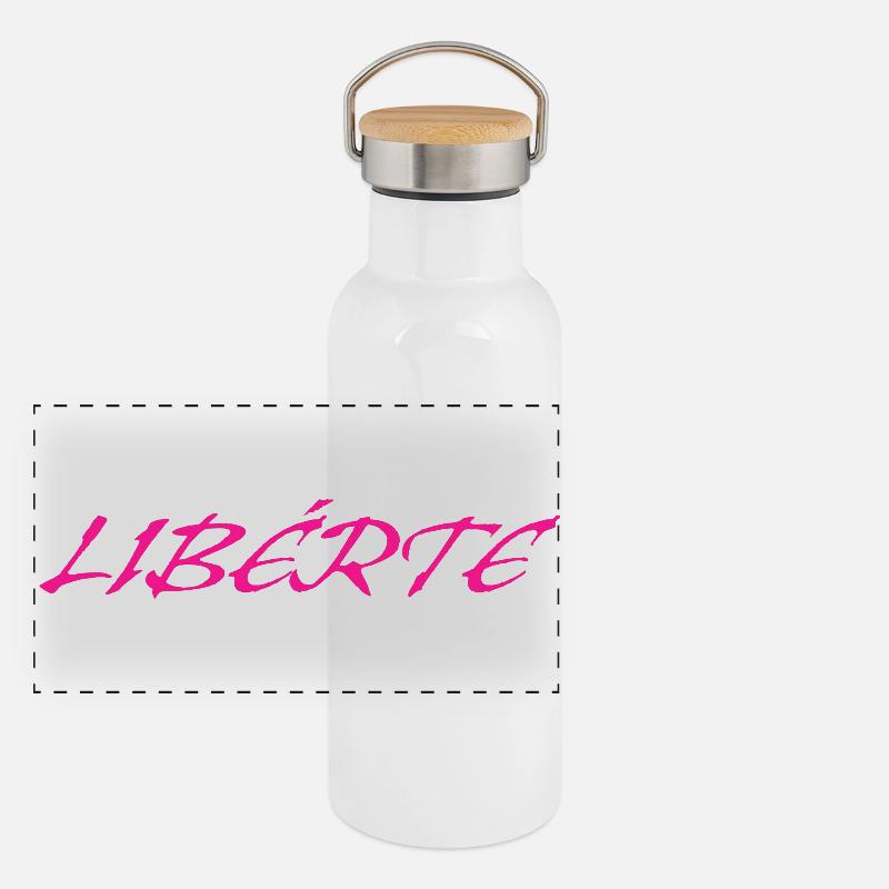 Gourde isotherme avec bouchon en bambou