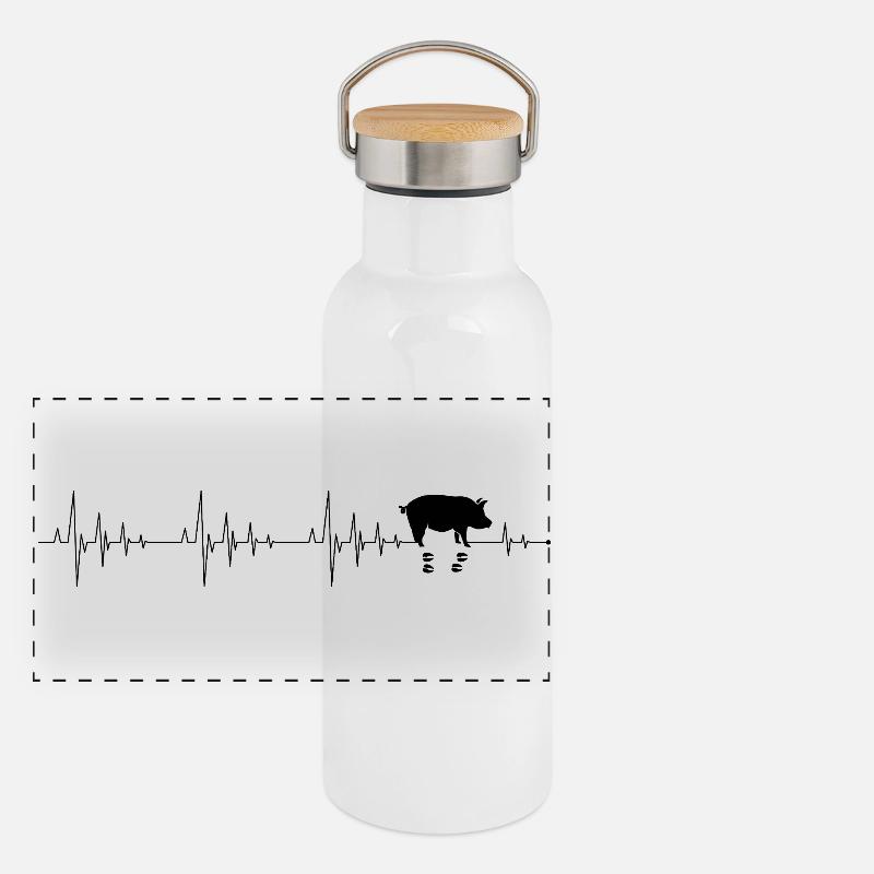 Entwurf ausstehend Panorama Thermosflasche mit Bambusdeckel