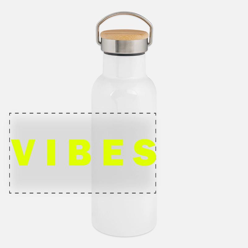 Neon Vibes électriquesDesign Gourde isotherme avec bouchon en bambou