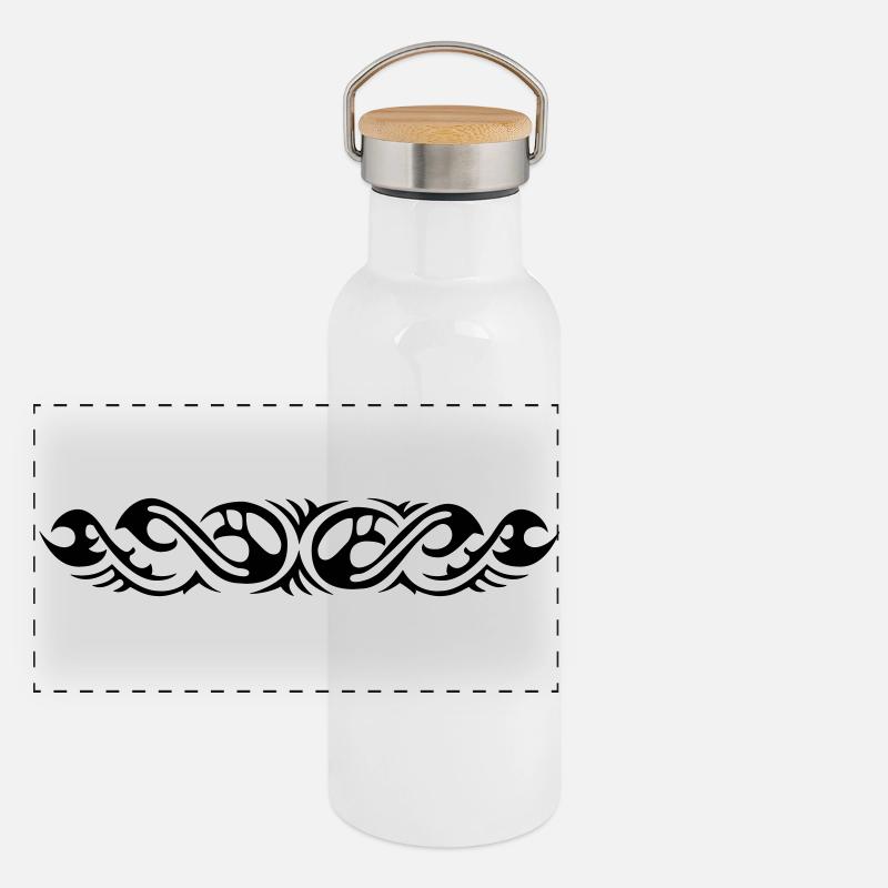 Tribal 7 von Helfspawn Panorama Thermosflasche mit Bambusdeckel