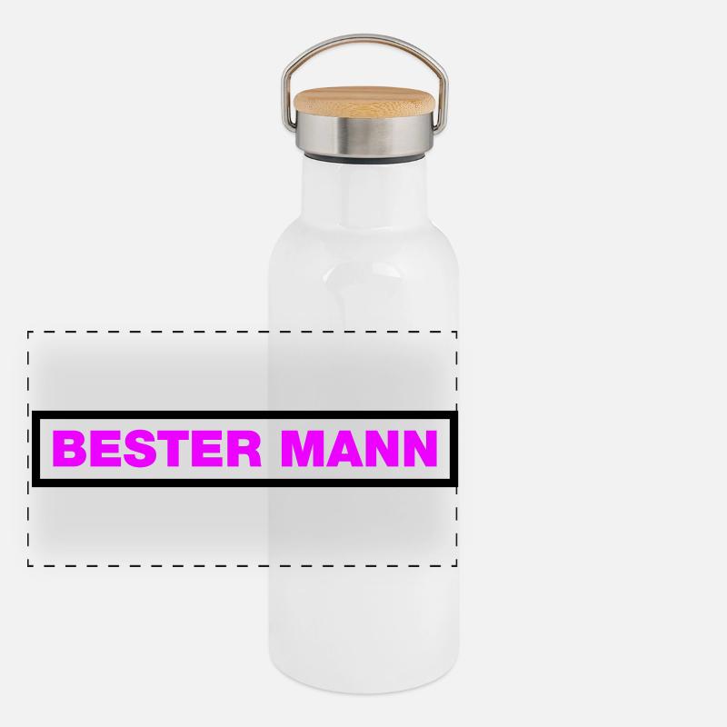 Bester Mann Panorama Thermosflasche mit Bambusdeckel