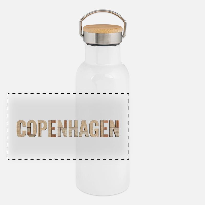Panorama Thermosflasche mit Bambusdeckel