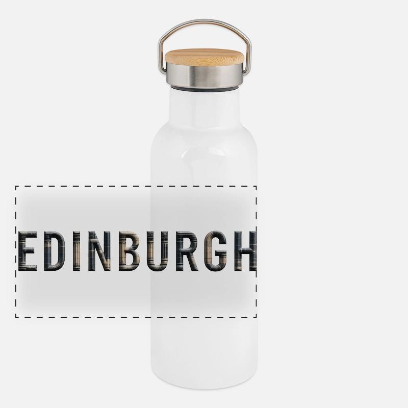 ÉDIMBOURG – Typographie architecturale de la pierre Gourde isotherme avec bouchon en bambou