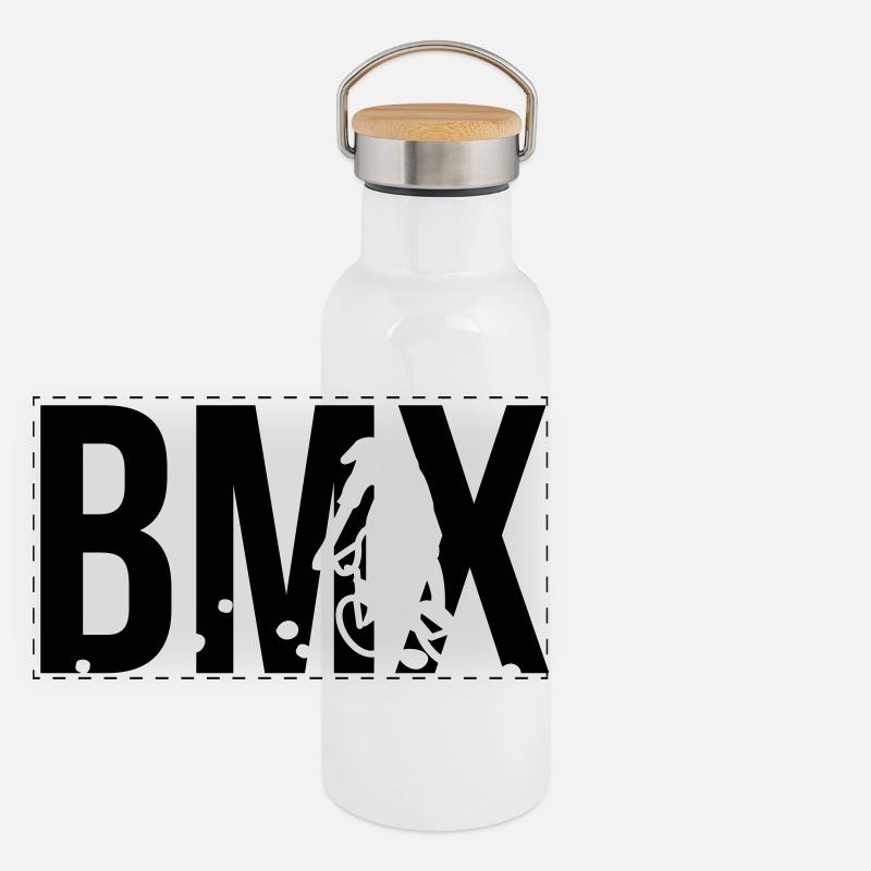 bmx Panorama Thermosflasche mit Bambusdeckel