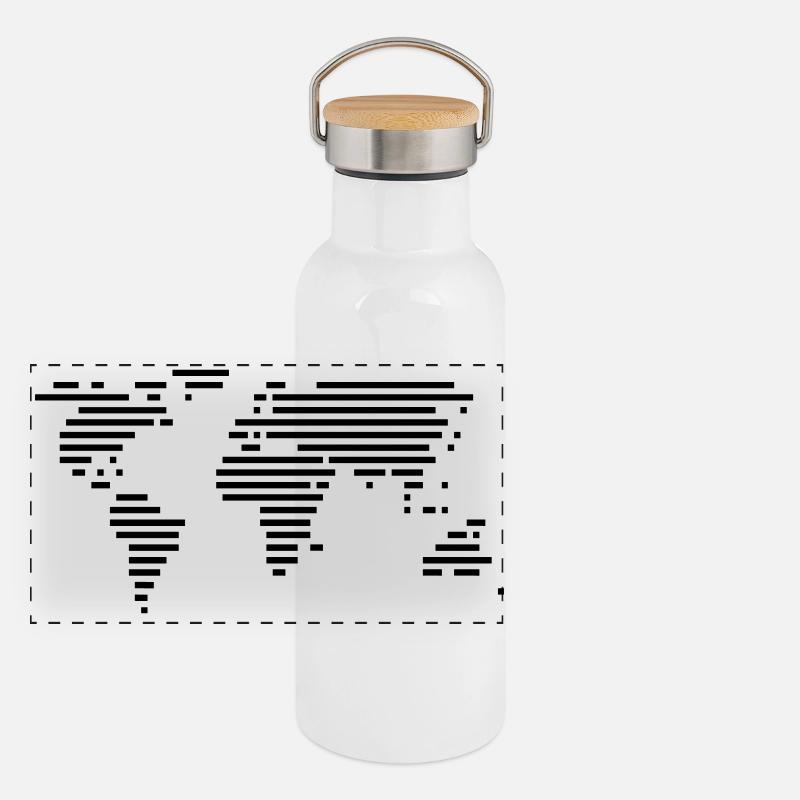 Un monde de lignes Gourde isotherme avec bouchon en bambou