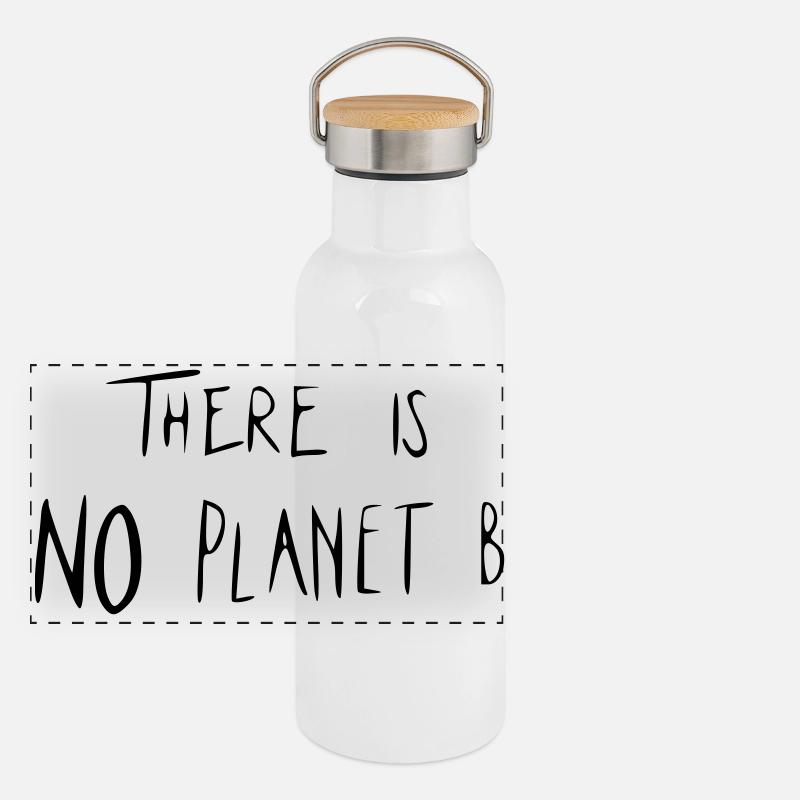 There is NO Planet B Panorama Thermosflasche mit Bambusdeckel