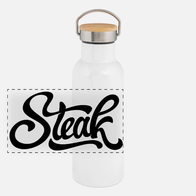 steak, butcher, meat eater Panoramic Thermal Bottle with Bamboo Lid